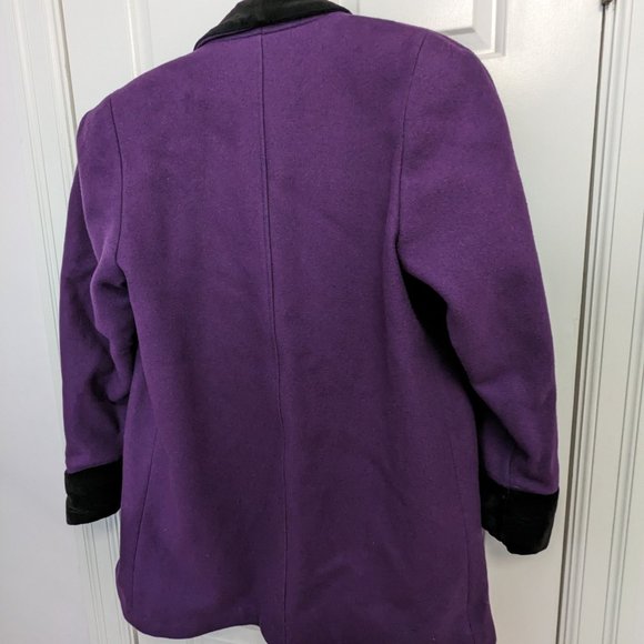 Vintage Balimel Montreal Wool Purple Coat - Made in Canada - Large - Picture 9 of 9